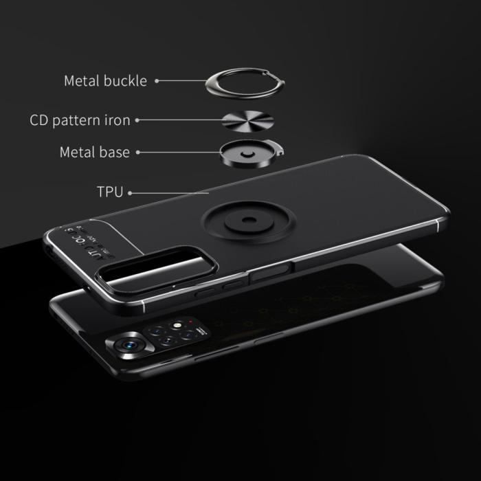 Bild 3, Xiaomi Redmi Note 11 4G Skal Ring Svart/Röd