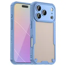 iPhone 18 Pro / 17 Pro Skal Hybrid Frostat Transparent Bl&aring;