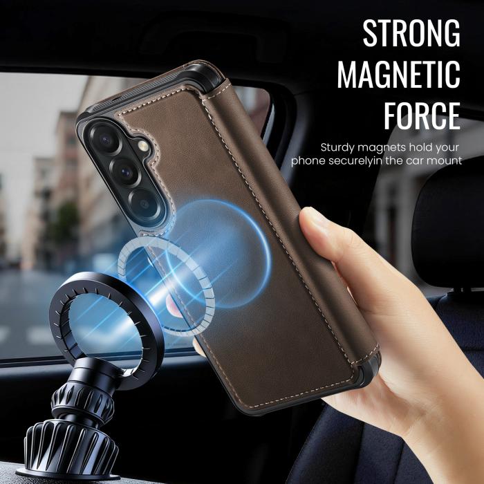 Bild 2, CASEME Samsung Galaxy A17/A16/A26 Skal RFID Plånbok Brun