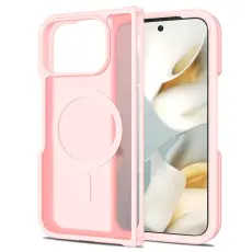 Google Pixel 10 Pro Fold Skal MagSafe Hybrid Skin Touch Rosa