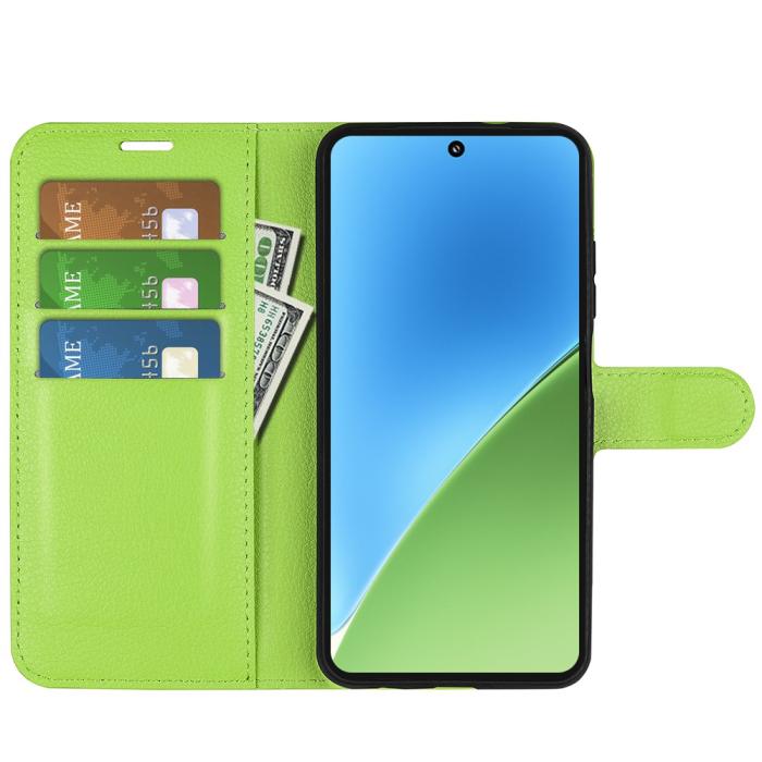 Bild 2, Xiaomi 15 Fodral Litchi Läder Grön
