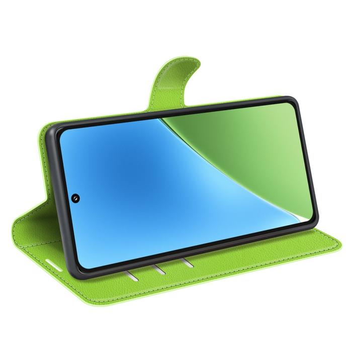 Bild 3, Xiaomi 15 Fodral Litchi Läder Grön
