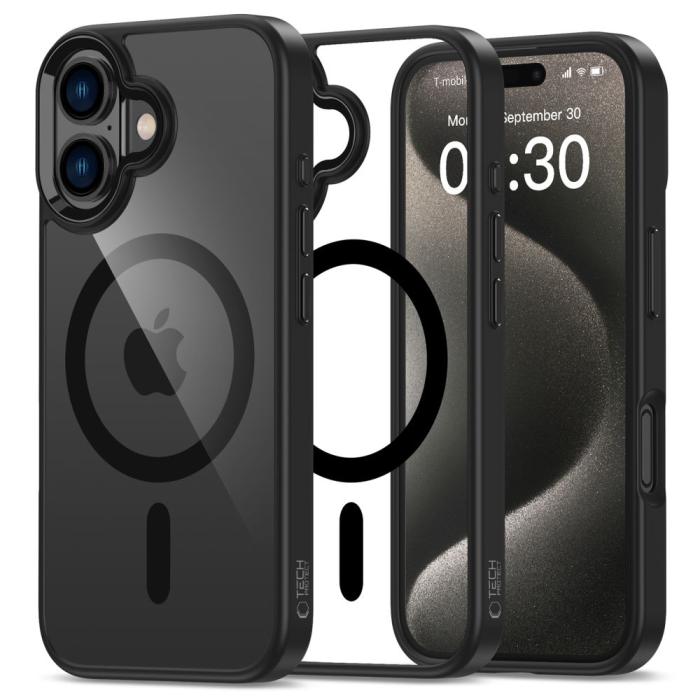Bild 1, Tech-Protect iPhone 16 Plus Skal MagSafe MagMat Svart/Transparent