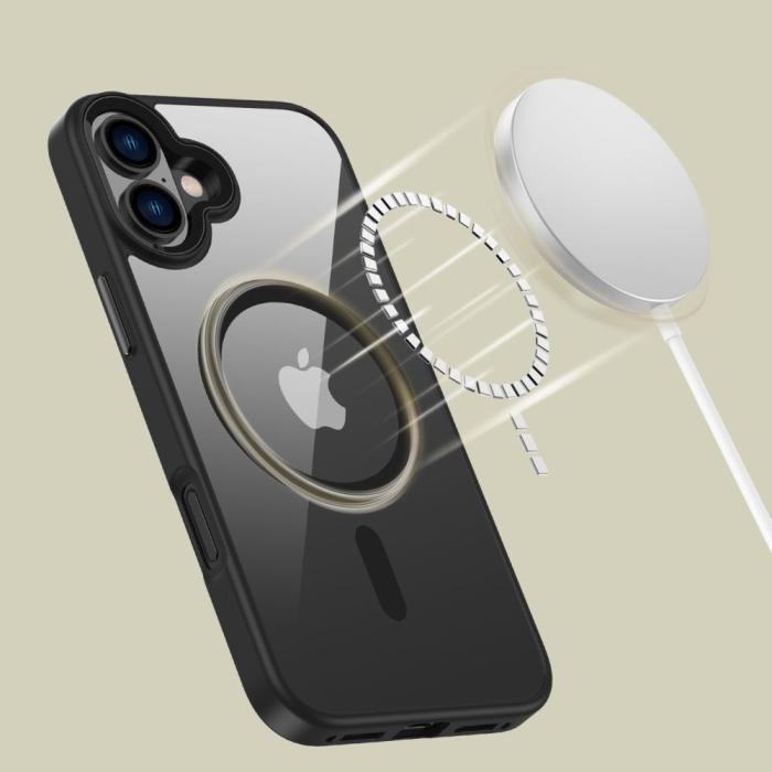 Bild 4, Tech-Protect iPhone 16 Plus Skal MagSafe MagMat Svart/Transparent