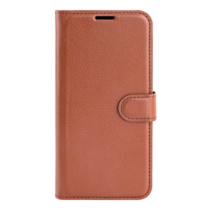 Bild 5, Samsung Galaxy S23 Fodral Litchi Läder Brun