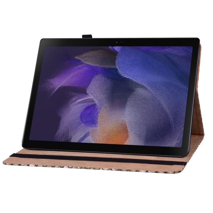 Bild 4, Samsung Galaxy Tab A8 10.5 Fodral Vävd Textur Brun