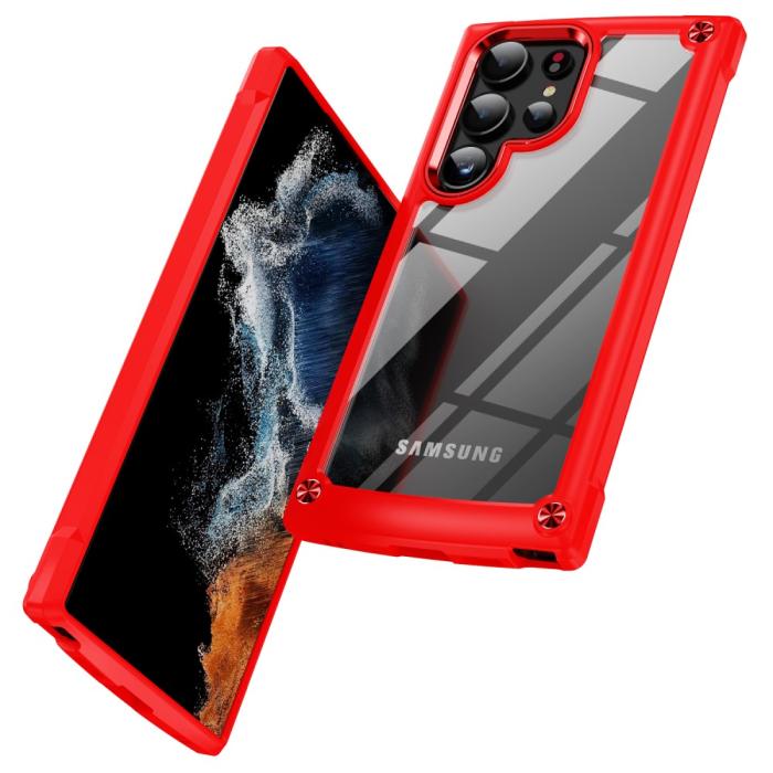 Bild 2, Galaxy S24 Ultra Skal Shockproof Hybrid Armor Röd