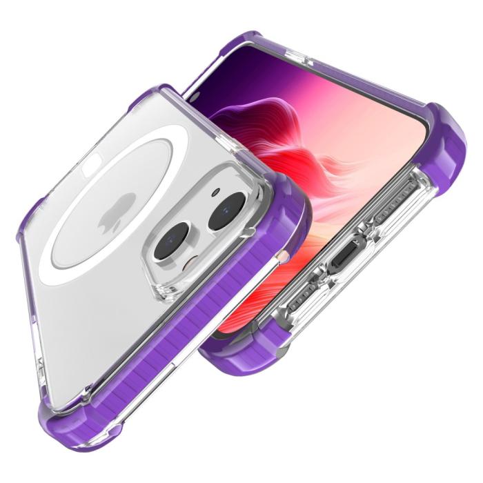 Bild 3, iPhone 15 Plus Skal MagSafe Shockproof Hybrid Lila