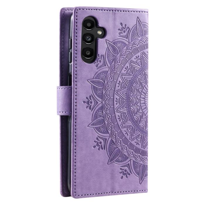 Bild 6, Samsung Galaxy S24 Fodral Mandala Läder Lila