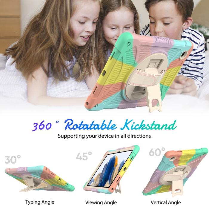 Bild 2, Galaxy Tab A8 Skal Hybrid Shockproof Kickstand Colorful