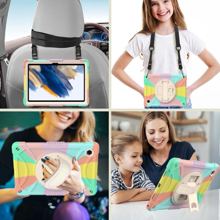 Bild 3, Galaxy Tab A8 Skal Hybrid Shockproof Kickstand Colorful