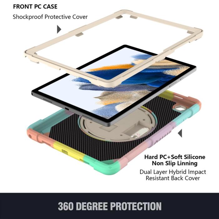 Bild 4, Galaxy Tab A8 Skal Hybrid Shockproof Kickstand Colorful
