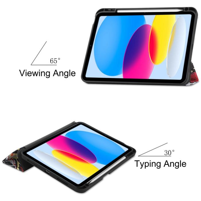 Bild 3, iPad 11 2025 / 10.9 2022 Fodral Tri-Fold Pennhållare Graffiti