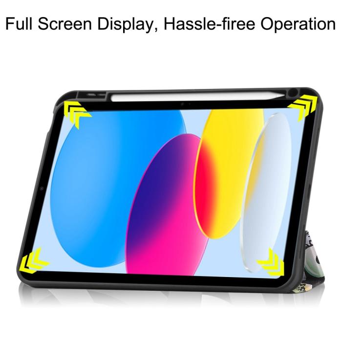 Bild 4, iPad 11 2025 / 10.9 2022 Fodral Tri-Fold Pennhållare Graffiti