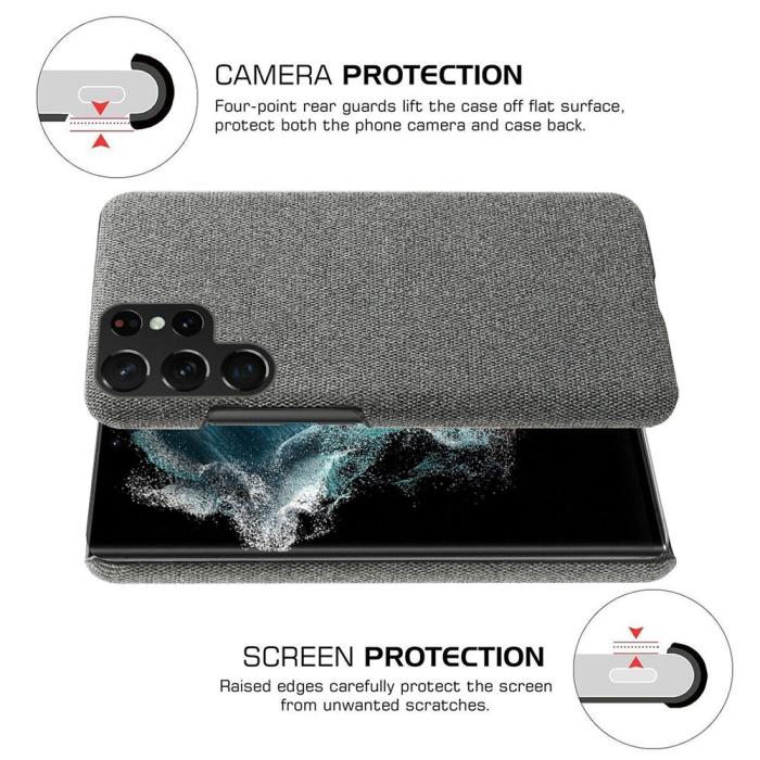 Bild 5, KSQ Samsung Galaxy S23 Ultra Skal Tygbelagt Grå