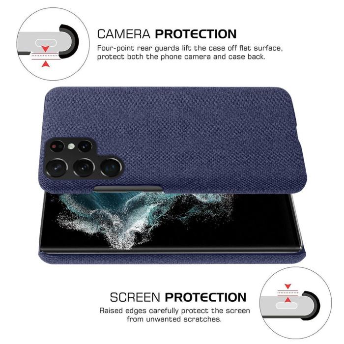 Bild 5, KSQ Samsung Galaxy S23 Ultra Skal Tygbelagt Blå