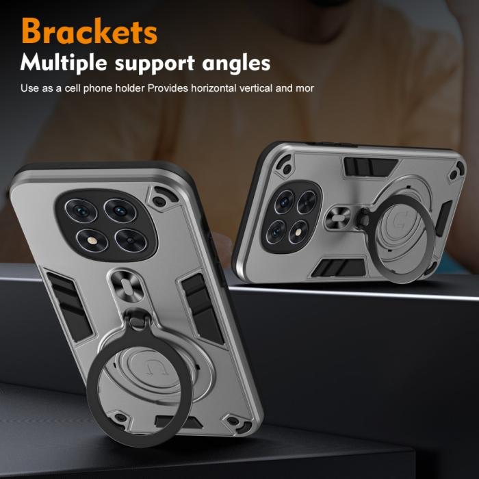 Bild 4, Xiaomi Redmi Note 14 Pro 5G Skal Kickstand Hybrid Grå