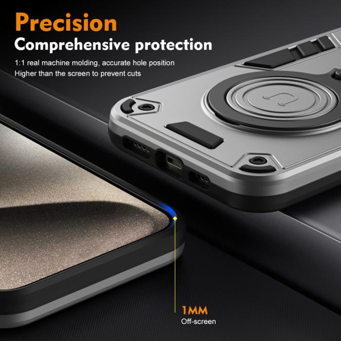 Bild 5, Xiaomi Redmi Note 14 Pro 5G Skal Kickstand Hybrid Grå