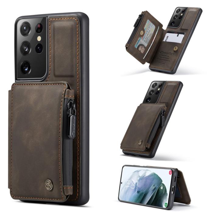 Bild 1, Samsung Galaxy S21 Ultra - CASEME Skal med Plånboksfunktion - Brun