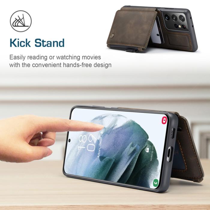 Bild 3, Samsung Galaxy S21 Ultra - CASEME Skal med Plånboksfunktion - Brun