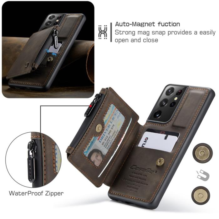 Bild 4, Samsung Galaxy S21 Ultra - CASEME Skal med Plånboksfunktion - Brun