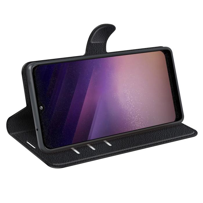 Bild 5, Samsung Galaxy A03 Fodral Litchi Läder Svart