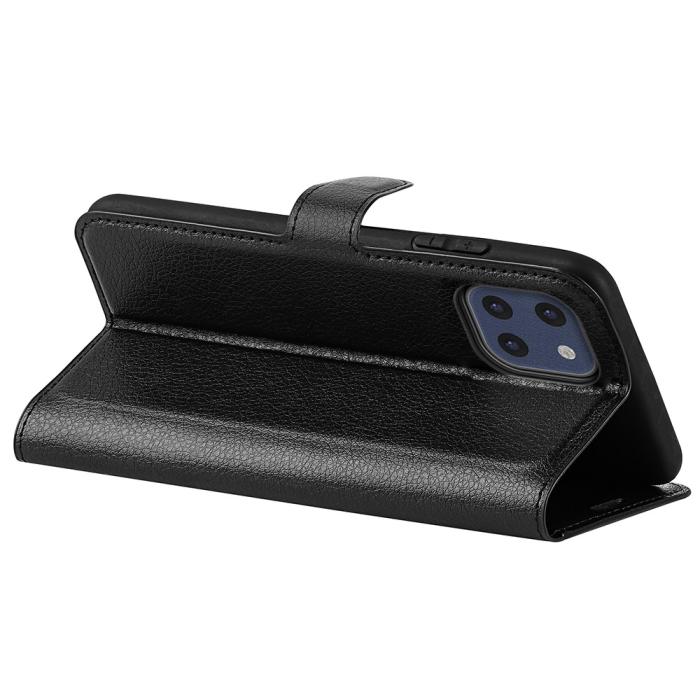 Bild 6, Samsung Galaxy A03 Fodral Litchi Läder Svart