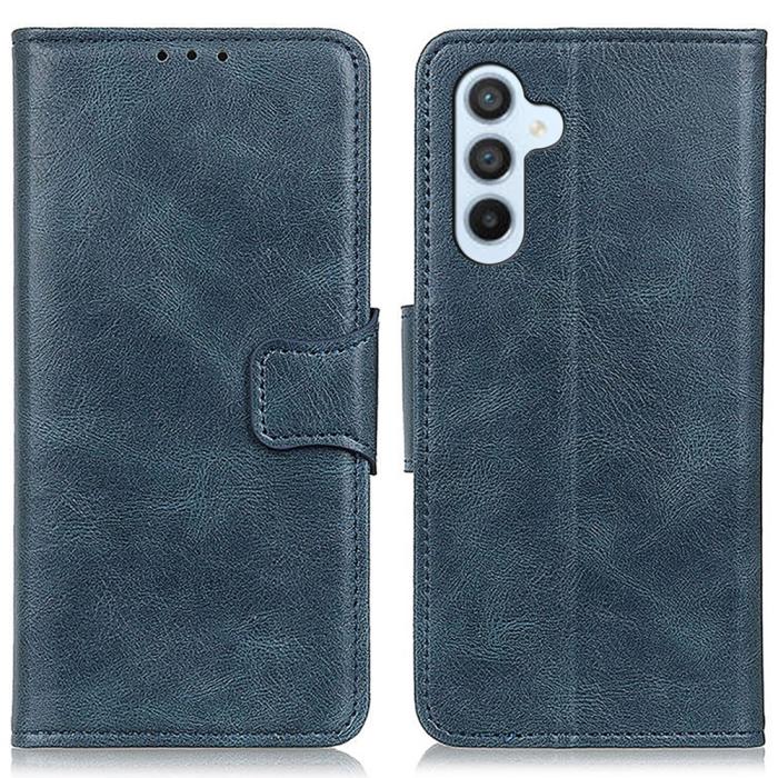 Bild 1, Galaxy A34 5G Fodral Crazy Horse Läder Blå