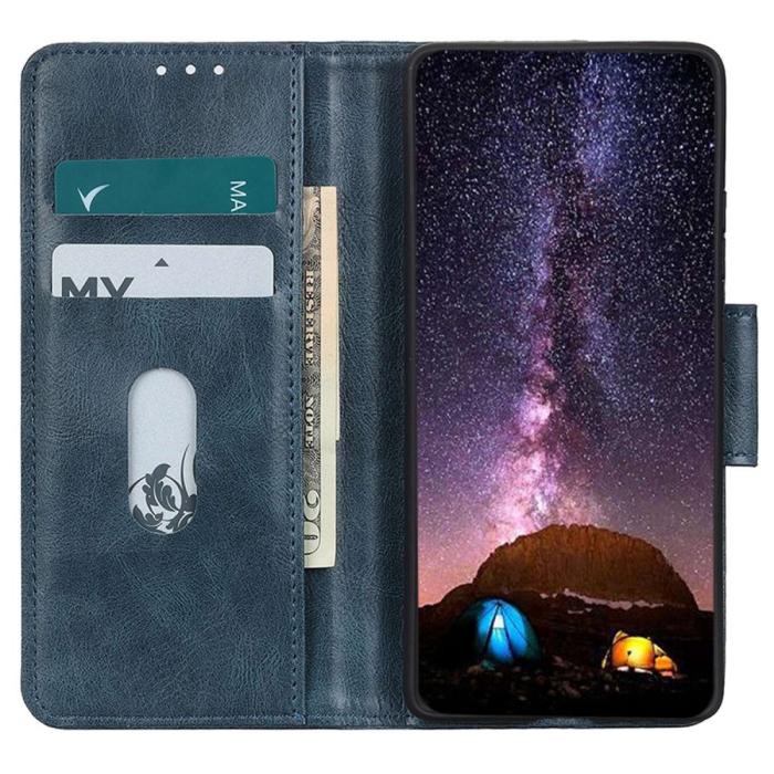 Bild 2, Galaxy A34 5G Fodral Crazy Horse Läder Blå