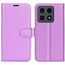 Xiaomi 15T Fodral Litchi L&auml;der Lila