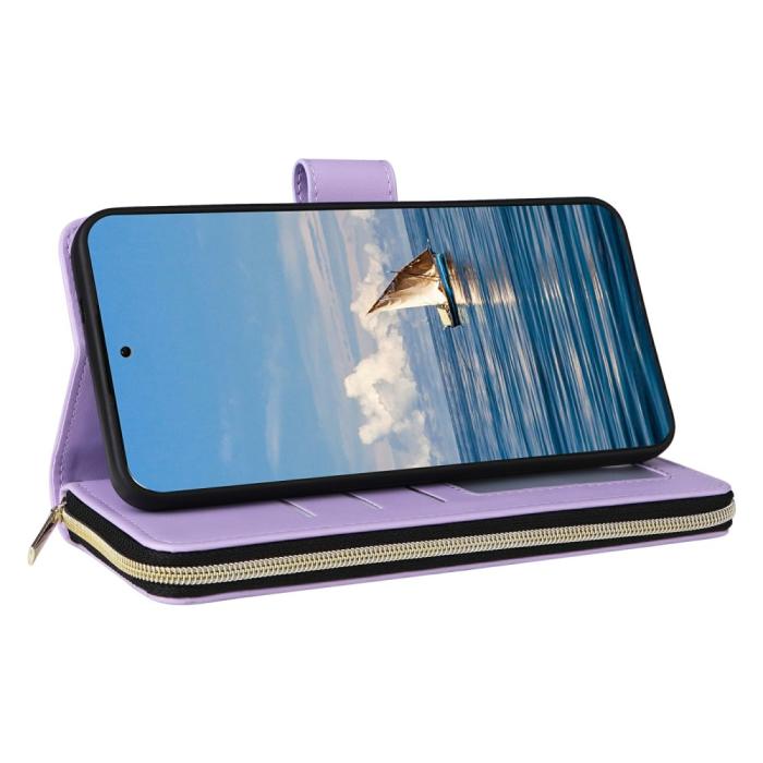Bild 4, Samsung Galaxy S25 Fodral Rhombus Läder Lila