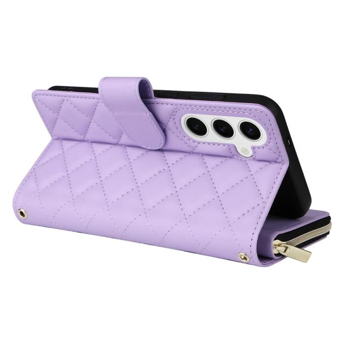 Bild 5, Samsung Galaxy S25 Fodral Rhombus Läder Lila