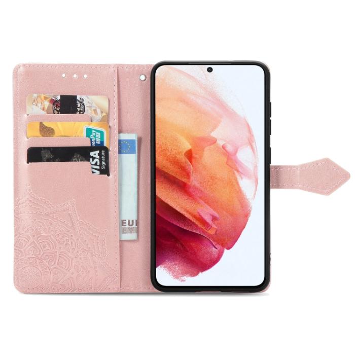 Bild 3, Samsung Galaxy S21 FE Fodral Mandala Flower Roséguld