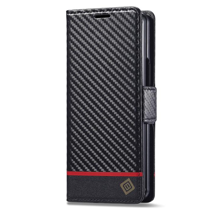 Bild 5, LC.IMEEKE Galaxy Z Fold 6 Fodral Kolfiber Textur Svart