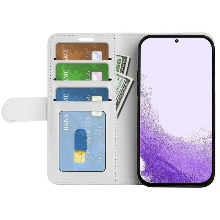 Bild 2, Samsung Galaxy S23 Fodral Crazy Horse Läder Vit