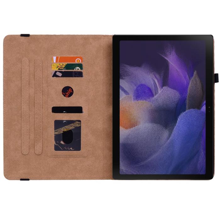 Bild 6, Samsung Galaxy Tab A8 10.5 Fodral Vävd Textur Brun