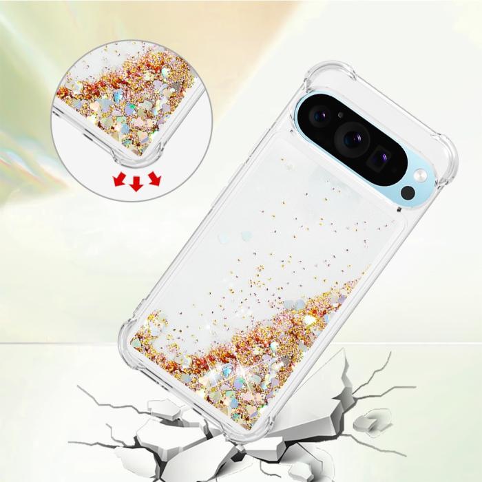 Bild 4, Google Pixel 10 / 10 Pro Skal Glitter Quicksand Guld