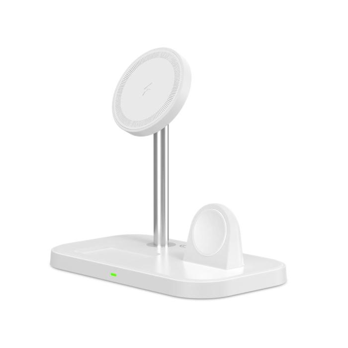 Bild 2, Tech-Protect 15W 3in1 MagSafe Magnetisk Trådlös Laddare Vit