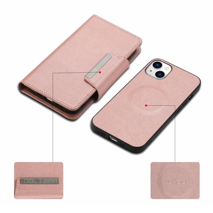 Bild 3, iPhone 15 Plus 2in1 Magnet Fodral Roséguld