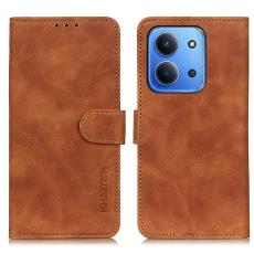 KHAZNEH Xiaomi Redmi 15C Fodral Retro L&auml;der Brun