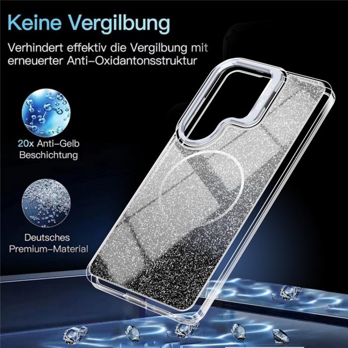 Bild 6, Samsung Galaxy S26 Ultra Skal MagSafe Gradient Glitter Svart