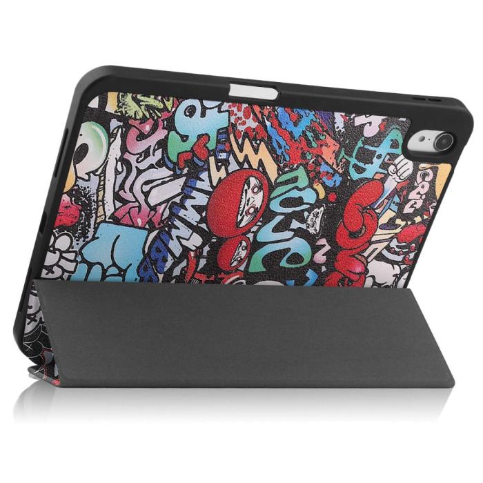 Bild 5, iPad 11 2025 / 10.9 2022 Fodral Tri-Fold Pennhållare Graffiti