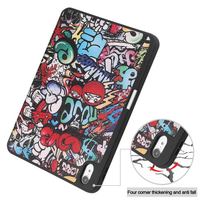 Bild 6, iPad 11 2025 / 10.9 2022 Fodral Tri-Fold Pennhållare Graffiti