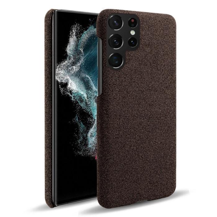 Bild 1, KSQ Samsung Galaxy S23 Ultra Skal Tygbelagt Brun