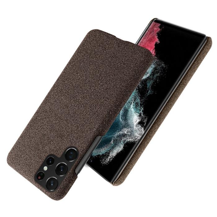 Bild 2, KSQ Samsung Galaxy S23 Ultra Skal Tygbelagt Brun