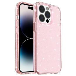 iPhone 14 Pro Max Skal Shockproof Glitter TPU Rosa