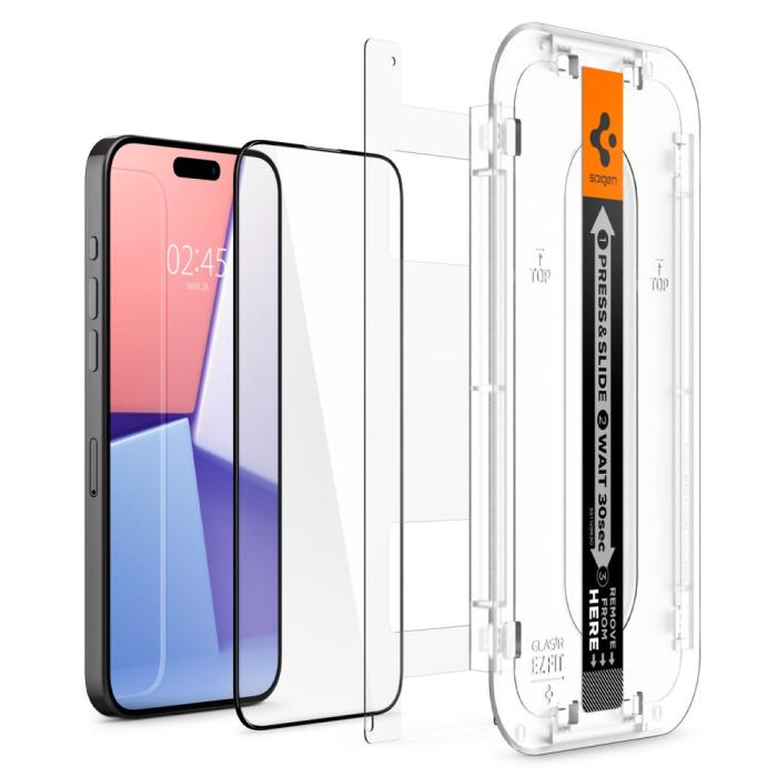 Bild 2, Spigen iPhone 15 Pro 2-PACK GLAS.tR FC 