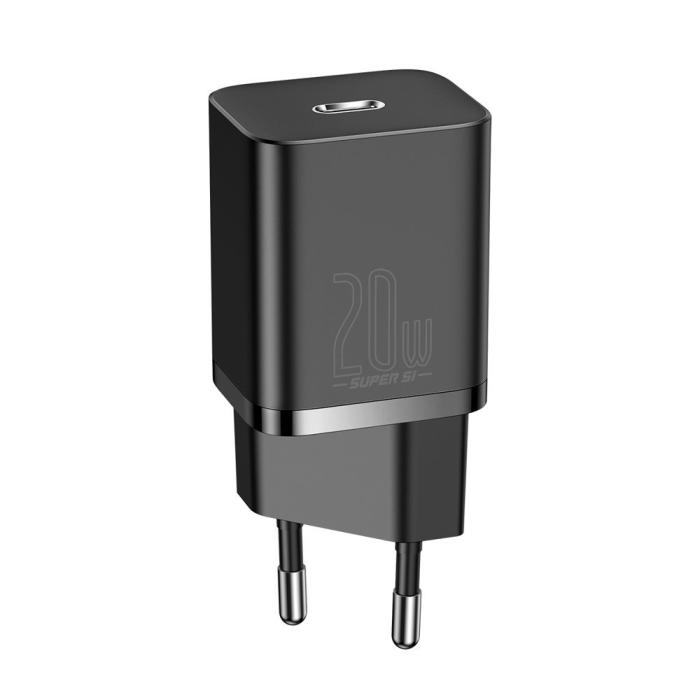 Bild 1, Baseus Super Si 20W PD USB-C Snabbladdare - Svart