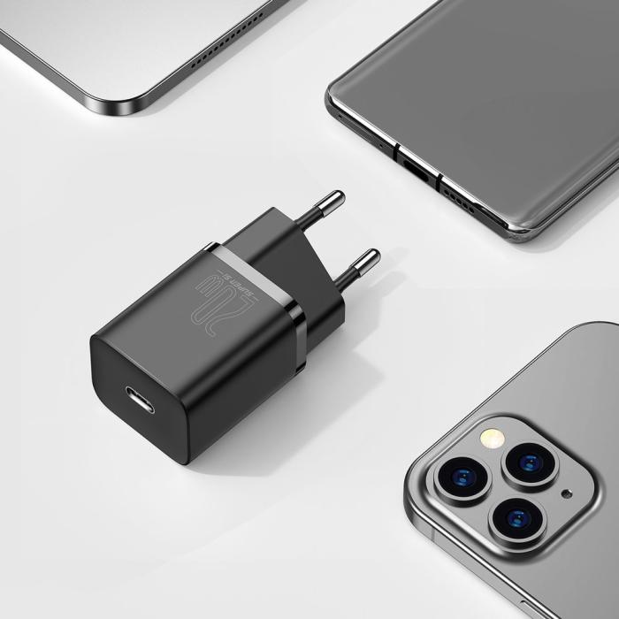 Bild 4, Baseus Super Si 20W PD USB-C Snabbladdare - Svart