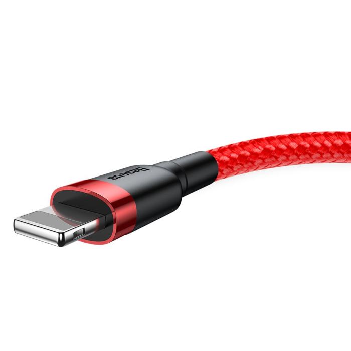 Bild 2, Baseus Cafule 0.5m Lightning Nylon Laddningskabel - Röd